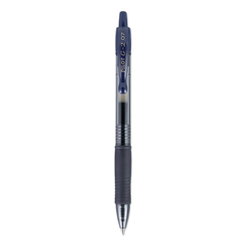 G2 Premium Gel Pen, Retractable, Fine 0.7 Mm, Navy Blue Ink, Smoke Barrel, Dozen