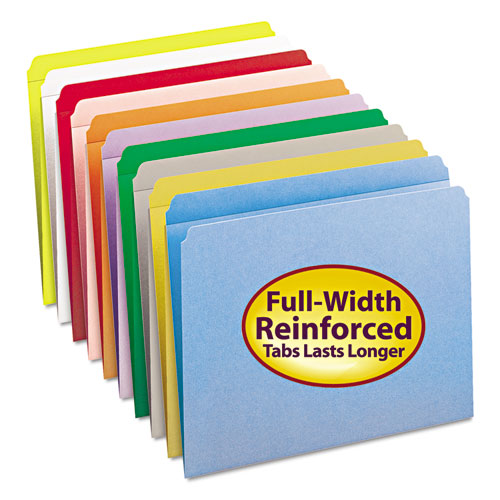 Reinforced Top Tab Colored File Folders, Straight Tabs, Letter Size, 0.75" Expansion, Blue, 100/box