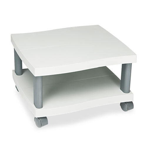 Wave Design Under-desk Printer Stand, Plastic, 2 Shelves, 20" X 17.5" X 11.5", White/charcoal Gray