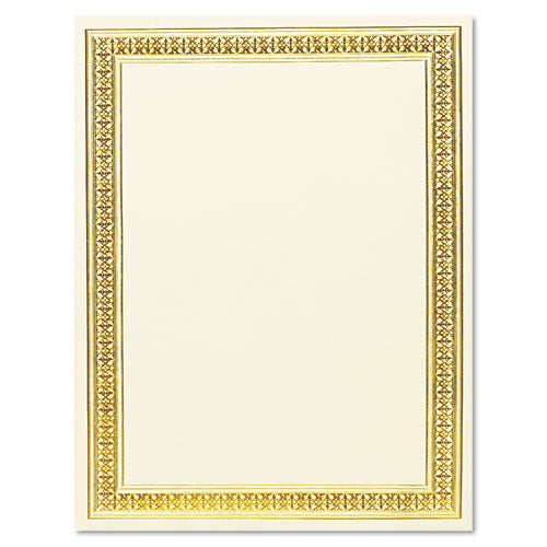 Parchment Paper Certificates, 8.5 X 11, Optima Gold With White Border, 25/pack