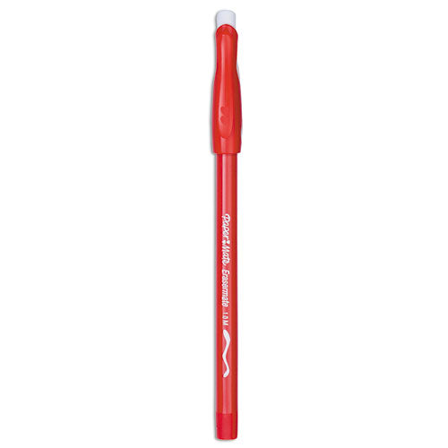 Eraser Mate Ballpoint Pen, Stick, Medium 1 Mm, Red Ink, Red Barrel, Dozen