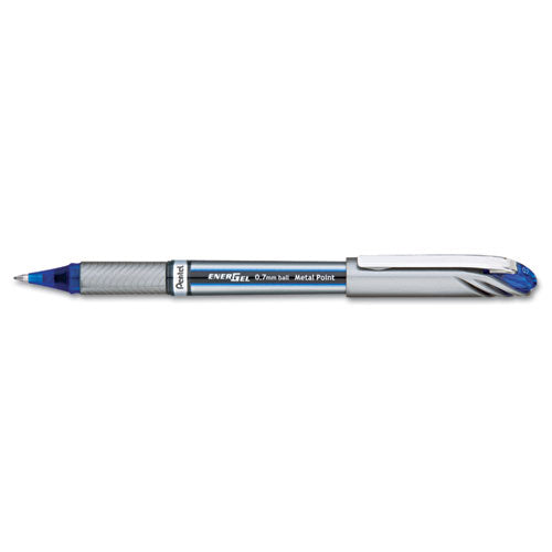 Energel Nv Gel Pen, Stick, Bold 1 Mm, Blue Ink, Blue Barrel, Dozen