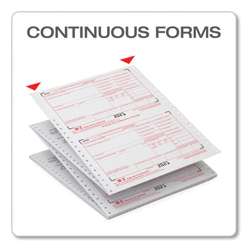 W-2 Tax Form For Dot Matrix Printers, Fiscal Year: 2022, Six-part Carbonless, 5.5 X 8.5, 2 Forms/sheet, 24 Forms Total