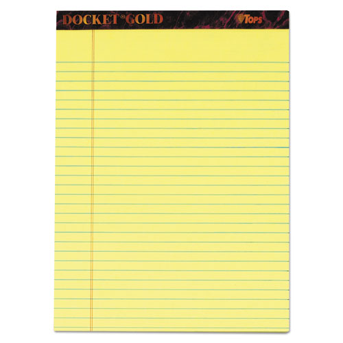 Docket Gold Ruled Perforated Pads, Narrow Rule, 50 White 5 X 8 Sheets, 12/pack