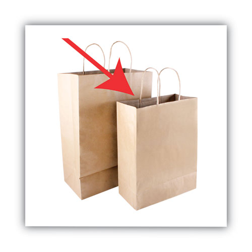 Cosco Premium Shopping Bag, 10-in x 13-in, Brown Kraft, 50/Box in