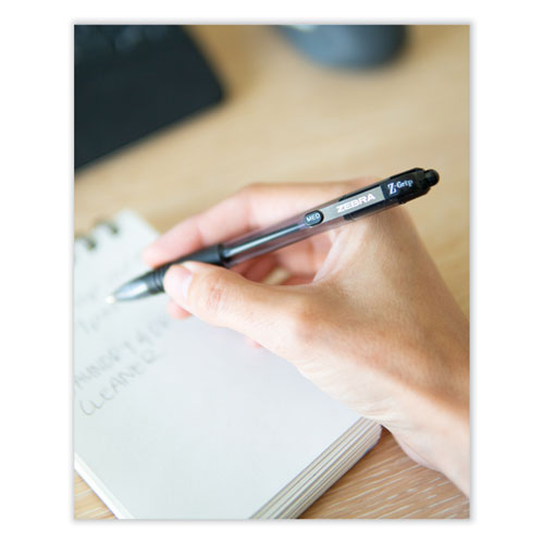 Z-grip Ballpoint Pen, Retractable, Medium 1 Mm, Black Ink, Black Barrel, 48/pack