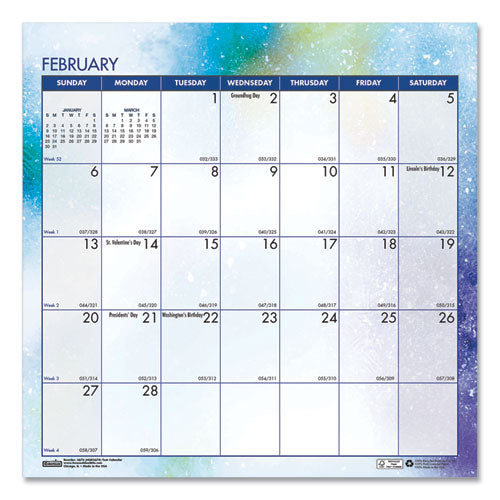 Recycled Cosmos Tent Calendar, Cosmos Artwork, 6 X 6, White/blue/multicolor Sheets, 2023