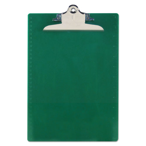Recycled Plastic Clipboard With Ruler Edge, 1" Clip Capacity, Holds 8.5 X 11 Sheets, Pink