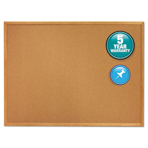 Classic Series Cork Bulletin Board, 36 X 24, Natural Surface, Silver Anodized Aluminum Frame