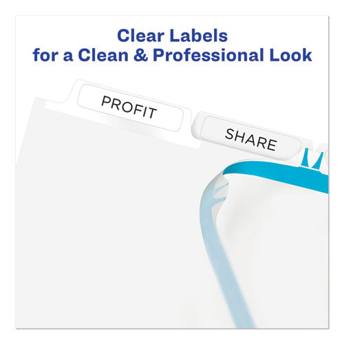 Print And Apply Index Maker Clear Label Dividers, 5-tab, White Tabs, 11 X 8.5, White, 25 Sets