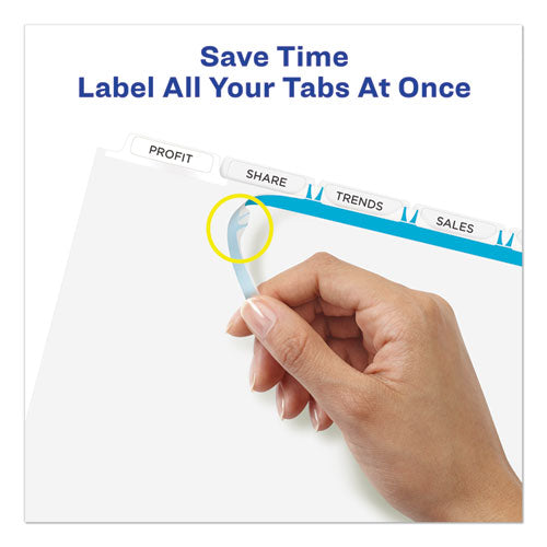 Print And Apply Index Maker Clear Label Dividers, 5-tab, White Tabs, 11 X 8.5, White, 25 Sets