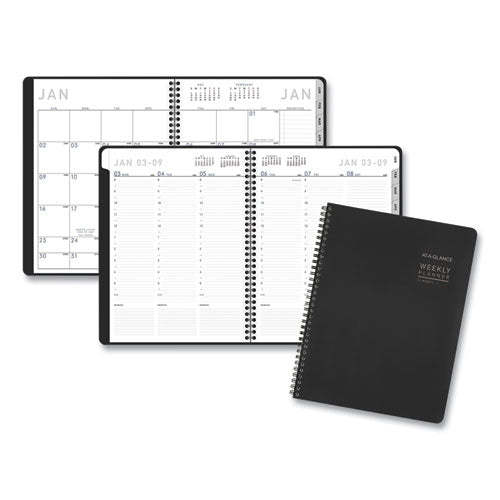 Contemporary Lite Weekly/monthly Planner, 11 X 8.25, Black Cover, 12-month (jan To Dec): 2023