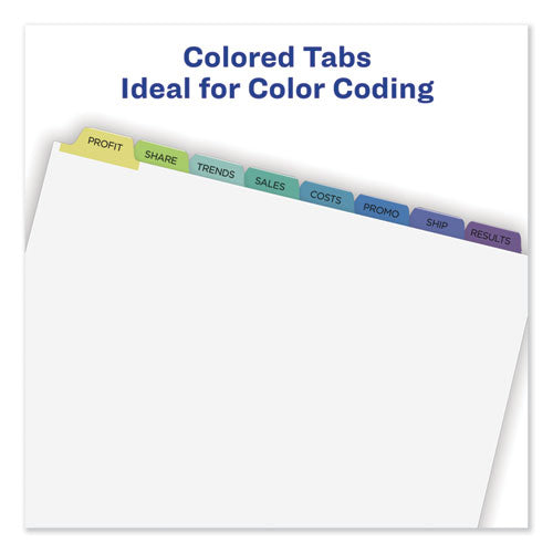 Print And Apply Index Maker Clear Label Dividers, 8-tab, Color Tabs, 11 X 8.5, White, Contemporary Color Tabs, 25 Sets