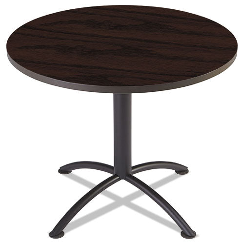 Iland Table, Cafe-height, Round Top, Contoured Edges, 36" Diameter X 29h, Mahogany/black