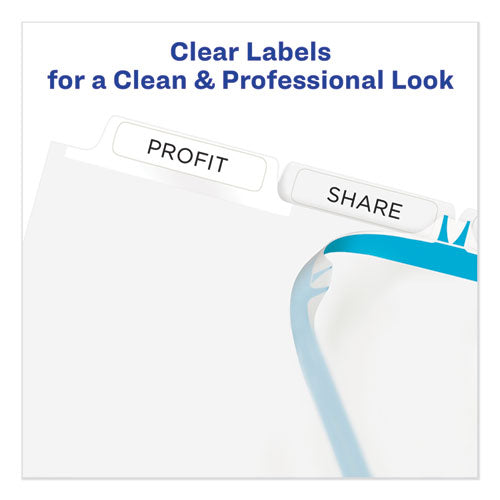 Print And Apply Index Maker Clear Label Unpunched Dividers, 5-tab, 11 X 8.5, White, 25 Sets