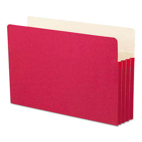 Colored File Pockets, 3.5" Expansion, Legal Size, Red