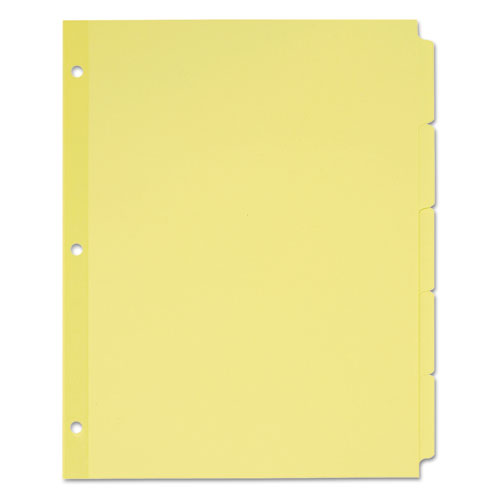 Write And Erase Plain-tab Paper Dividers, 5-tab, 11 X 8.5, Buff, 36 Sets