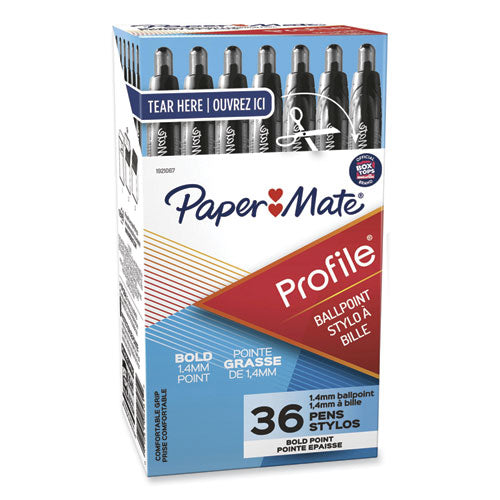 Profile Ballpoint Pen Value Pack, Retractable, Bold 1.4 Mm, Black Ink, Smoke Barrel, 36/box