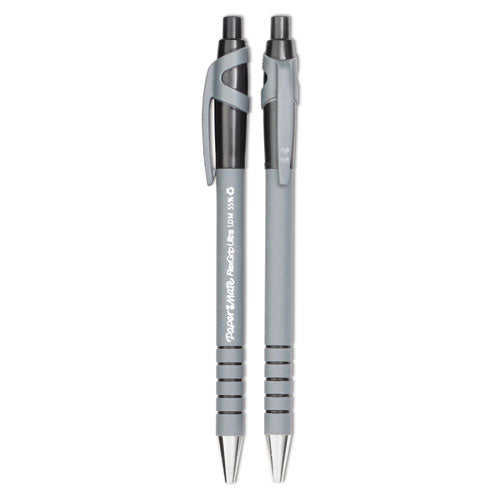 Flexgrip Ultra Ballpoint Pen, Retractable, Fine 0.8 Mm, Black Ink, Gray/black Barrel, Dozen