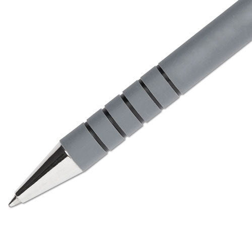 Flexgrip Ultra Ballpoint Pen, Retractable, Fine 0.8 Mm, Black Ink, Gray/black Barrel, Dozen
