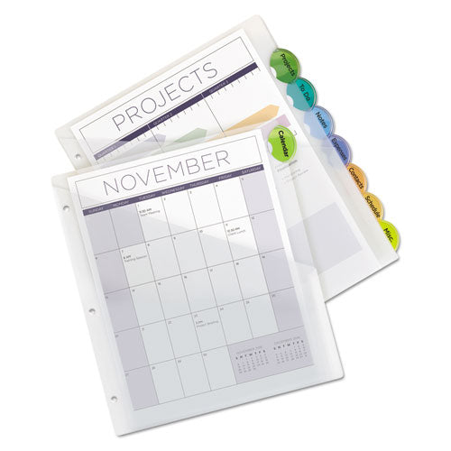 Insertable Style Edge Tab Plastic Dividers, 5-tab, 11 X 8.5, Translucent, 1 Set