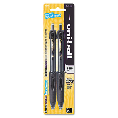 Power Tank Rt Ballpoint Pen, Retractable, Bold 1 Mm, Black Ink, Smoke/black Barrel, Dozen