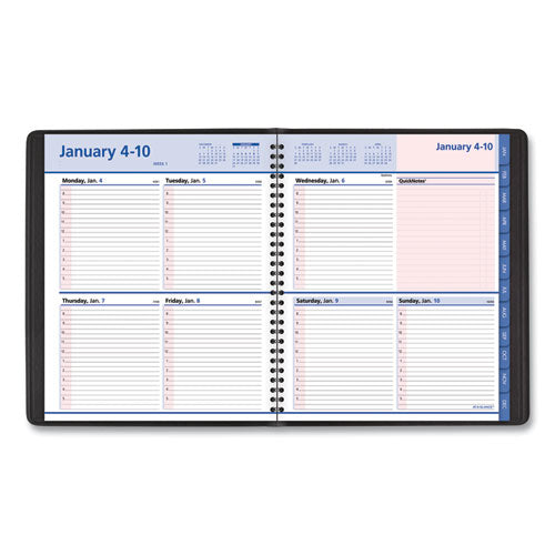Quicknotes Special Edition Weekly Block Format Appointment Book, 10 X 8, Black/pink Cover, 12-month (jan To Dec): 2023