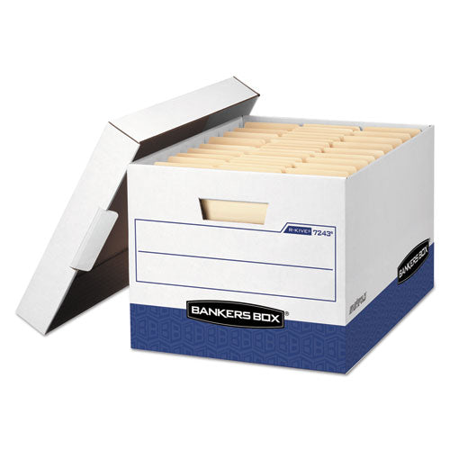 R-kive Heavy-duty Storage Boxes, Letter/legal Files, 12.75" X 16.5" X 10.38", White/red, 12/carton
