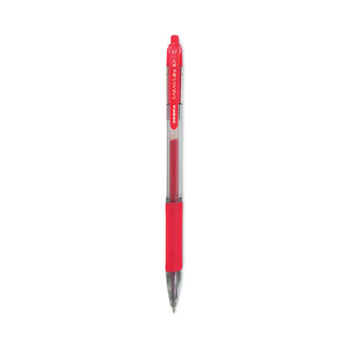 Sarasa Dry Gel X20 Gel Pen, Retractable, Medium 0.7 Mm, Red Ink, Translucent Red Barrel, 12/pack