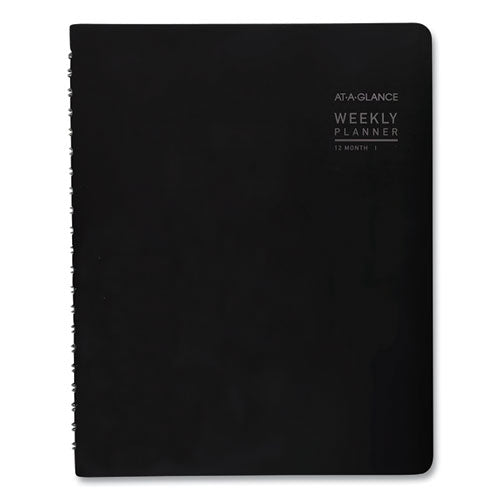 Contemporary Weekly/monthly Planner, Vertical-column Format, 11 X 8.25, Black Cover, 12-month (jan To Dec): 2023