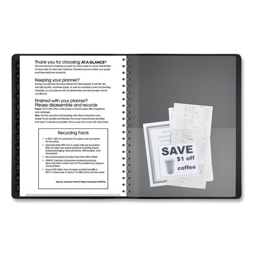 Contemporary Weekly/monthly Planner, Vertical-column Format, 11 X 8.25, Black Cover, 12-month (jan To Dec): 2023