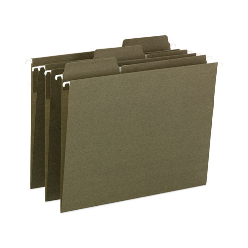 Fastab Hanging Folders, Letter Size, 1/3-cut Tabs, Standard Green, 20/box