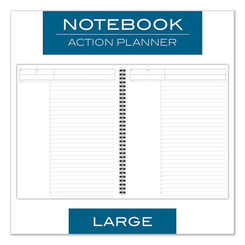 Wirebound Guided Action Planner Notebook, 1-subject, Project-management Format, Dark Gray Cover, (80) 11 X 8.5 Sheets