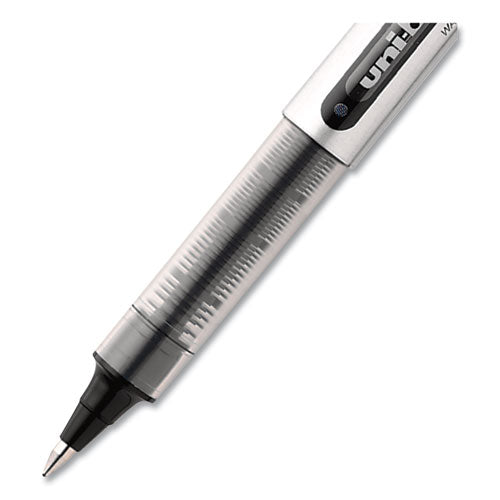 Vision Roller Ball Pen, Stick, Fine 0.7 Mm, Black Ink, Black/gray Barrel, Dozen