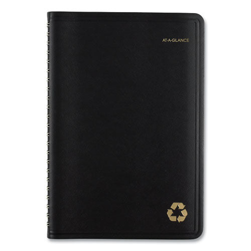 Recycled Weekly Block Format Appointment Book, 8.5 X 5.5, Black Cover, 12-month (jan To Dec): 2023