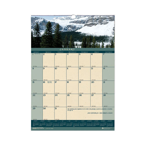 Earthscapes Recycled Monthly Wall Calendar, Color Landscape Photography, 12 X 16.5, White Sheets, 12-month (jan-dec): 2023