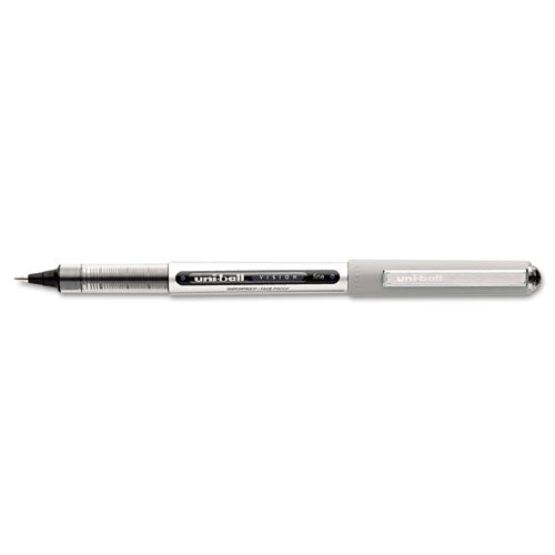 Vision Roller Ball Pen, Stick, Micro 0.5 Mm, Black Ink, Black/gray Barrel, Dozen