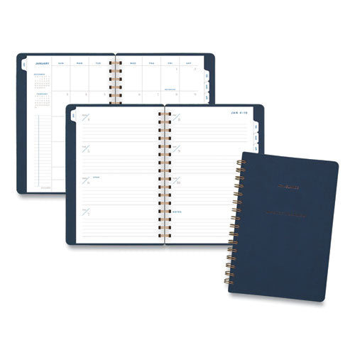 Signature Collection Firenze Navy Weekly/monthly Planner, 8.5 X 5.5, Navy Cover, 13-month (jan To Jan): 2023 To 2024
