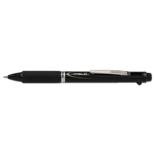 Energel 2s Multi-color Gel Pen/pencil, Retractable, Medium 0.5 Mm, Black/red Ink, Black Barrel