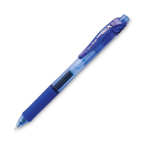 Energel-x Gel Pen, Retractable, Fine 0.5 Mm Needle Tip, Blue Ink, Blue Barrel, Dozen