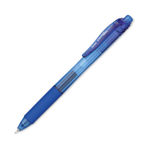 Energel-x Gel Pen, Retractable, Fine 0.5 Mm Needle Tip, Blue Ink, Blue Barrel, Dozen