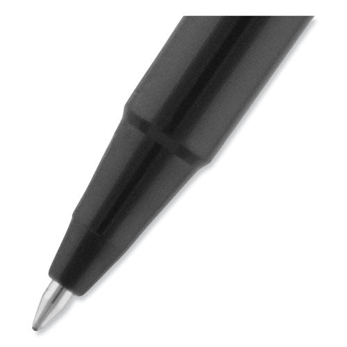 Roller Ball Pen, Stick, Fine 0.7 Mm, Black Ink, Black Matte Barrel, Dozen