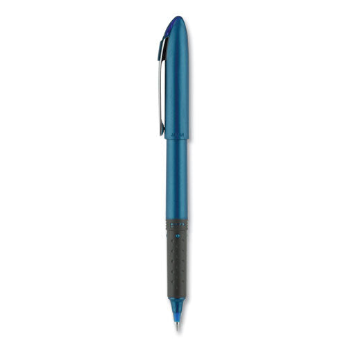 Grip Roller Ball Pen, Stick, Micro 0.5 Mm, Blue Ink, Blue Barrel, Dozen