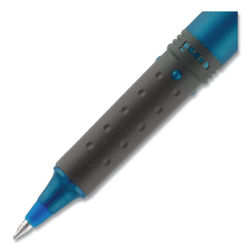 Grip Roller Ball Pen, Stick, Micro 0.5 Mm, Blue Ink, Blue Barrel, Dozen