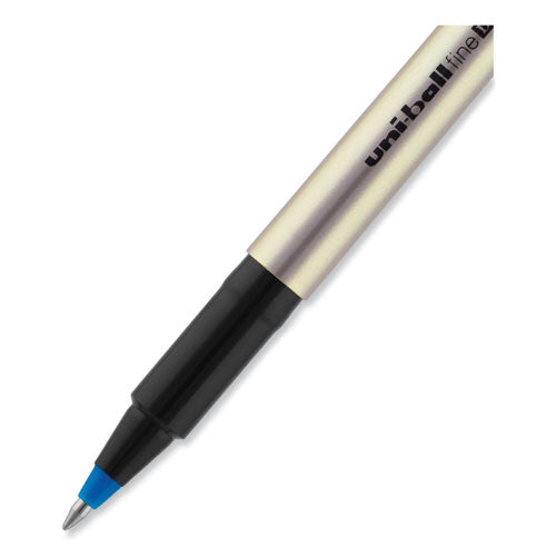 Deluxe Roller Ball Pen, Stick, Fine 0.7 Mm, Blue Ink, Champagne Barrel, Dozen