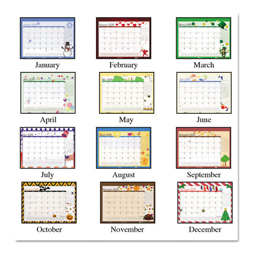 Recycled Desk Pad Calendar, Earthscapes Seasonal Artwork, 18.5 X 13, Black Binding/corners,12-month (jan To Dec): 2023