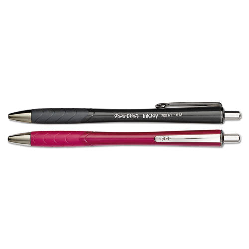Inkjoy 700 Rt Ballpoint Pen, Retractable, Medium 1 Mm, Blue Ink, White/blue Barrel, Dozen