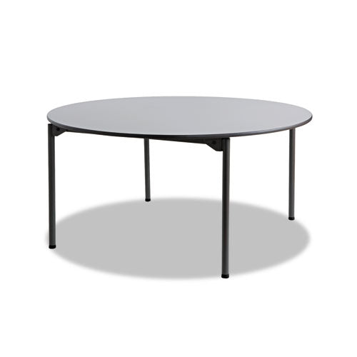 Maxx Legroom Wood Folding Table, Round Top, 60" Diameter X 29.5h, Gray/charcoal