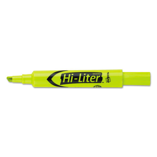 Hi-liter Desk-style Highlighters, Fluorescent Pink Ink, Chisel Tip, Pink/black Barrel, Dozen