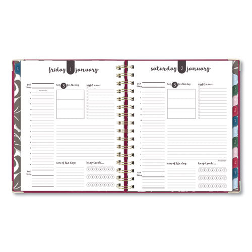 Harmony Daily Hardcover Planner, 8.75 X 7, Berry Cover, 12-month (jan To Dec): 2023